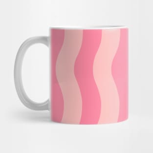 Pink and Peach Wavy Wiggly Stripes Mug
